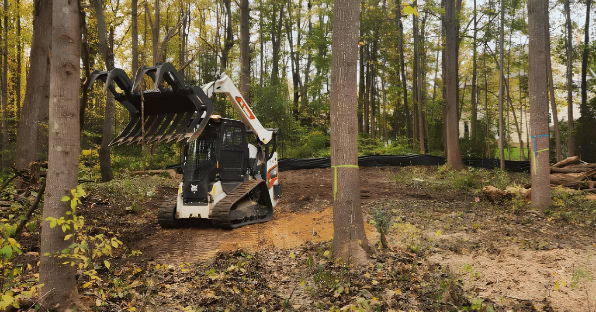 Alvarado Landscaping clearing a build site in Fredericksburg, Virginia